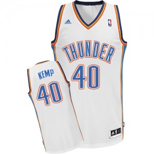 Maillot NBA Blanc Shawn Kemp #40 Oklahoma City Thunder Home Swingman Homme Adidas