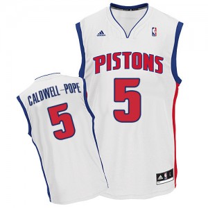 Detroit Pistons Kentavious Caldwell-Pope #5 Home Swingman Maillot d'équipe de NBA - Blanc pour Homme