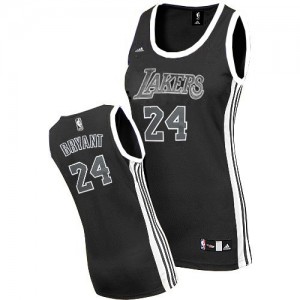 Maillot Adidas Noir Blanc Swingman Los Angeles Lakers - Kobe Bryant #24 - Femme