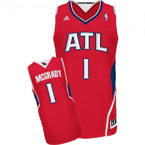 Atlanta Hawks #1 Adidas Alternate Rouge Swingman Maillot d'équipe de NBA 100% authentique - Tracy Mcgrady pour Homme