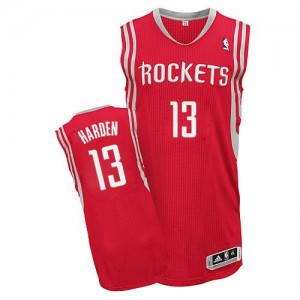 Maillot NBA Houston Rockets #13 James Harden Rouge Adidas Authentic Road - Homme