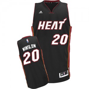 Miami Heat Justise Winslow #20 Road Swingman Maillot d'équipe de NBA - Noir pour Homme