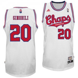 San Antonio Spurs Manu Ginobili #20 ABA Hardwood Classic Swingman Maillot d'équipe de NBA - Blanc pour Homme
