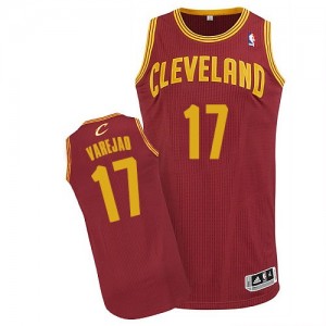 Maillot NBA Vin Rouge Anderson Varejao #17 Cleveland Cavaliers Road Authentic Homme Adidas