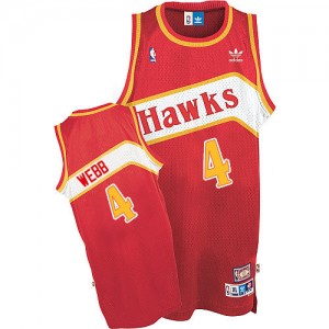 Atlanta Hawks #4 Adidas Throwback Rouge Swingman Maillot d'équipe de NBA achats en ligne - Spud Webb pour Homme