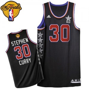 Maillot NBA Authentic Stephen Curry #30 Golden State Warriors 2015 All Star 2015 The Finals Patch Noir - Homme