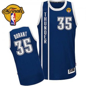 Maillot Authentic Oklahoma City Thunder NBA Alternate Finals Patch Bleu marin - #35 Kevin Durant - Homme