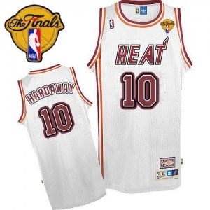 Maillot NBA Blanc Tim Hardaway #10 Miami Heat Throwback Finals Patch Authentic Homme Adidas