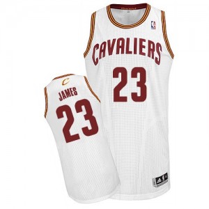 Maillot NBA Blanc LeBron James #23 Cleveland Cavaliers Home Authentic Homme Adidas