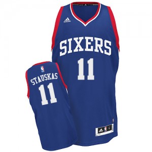 Maillot Adidas Bleu royal Alternate Swingman Philadelphia 76ers - Nik Stauskas #11 - Homme