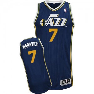 Maillot Authentic Utah Jazz NBA Road Bleu marin - #7 Pete Maravich - Homme