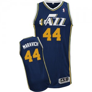 Utah Jazz Pete Maravich #44 Road Authentic Maillot d'équipe de NBA - Bleu marin pour Homme