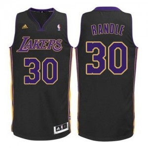 Maillot NBA Los Angeles Lakers #30 Julius Randle Noir Violet NO. Adidas Authentic - Homme