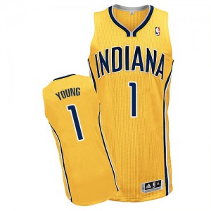 Indiana Pacers Joseph Young #1 Alternate Authentic Maillot d'équipe de NBA - Or pour Homme
