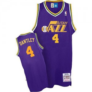 Maillot NBA Violet Adrian Dantley #4 Utah Jazz Throwback Authentic Homme Adidas