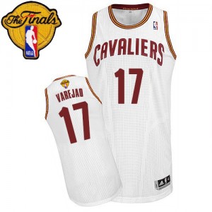 Maillot Authentic Cleveland Cavaliers NBA Home 2015 The Finals Patch Blanc - #17 Anderson Varejao - Homme