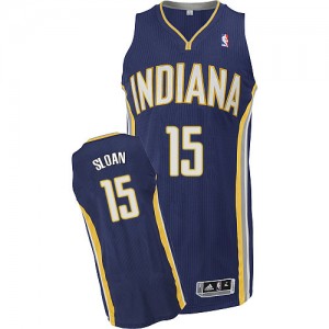 Maillot Authentic Indiana Pacers NBA Road Bleu marin - #15 Donald Sloan - Homme