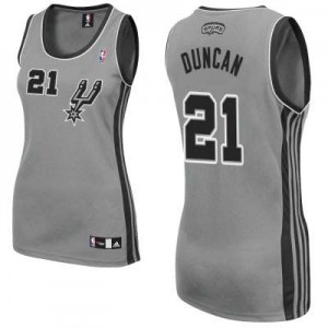 Maillot Authentic San Antonio Spurs NBA Alternate Gris argenté - #21 Tim Duncan - Femme