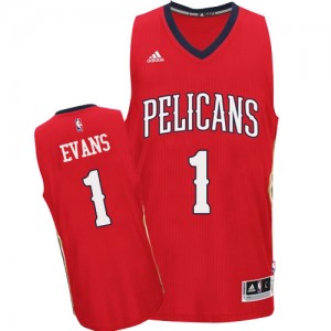 Maillot NBA Rouge Tyreke Evans #1 New Orleans Pelicans Alternate Authentic Homme Adidas