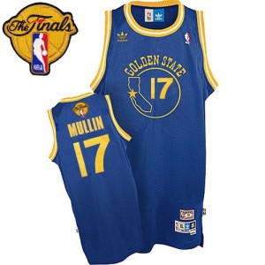 Maillot NBA Bleu royal Chris Mullin #17 Golden State Warriors Throwback 2015 The Finals Patch Swingman Homme Adidas