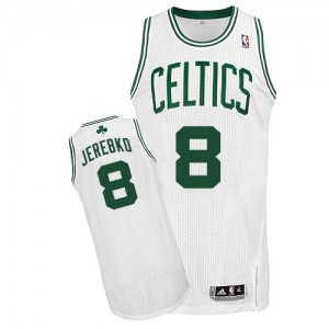 Maillot NBA Blanc Jonas Jerebko #8 Boston Celtics Home Authentic Homme Adidas