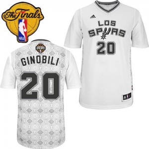 San Antonio Spurs Manu Ginobili #20 New Latin Nights Finals Patch Authentic Maillot d'équipe de NBA - Blanc pour Homme