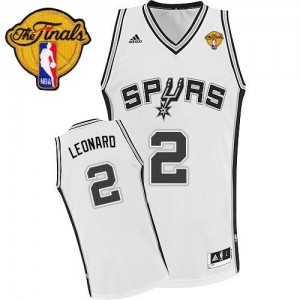 San Antonio Spurs #2 Adidas Home Finals Patch Blanc Swingman Maillot d'équipe de NBA Vente pas cher - Kawhi Leonard pour Homme
