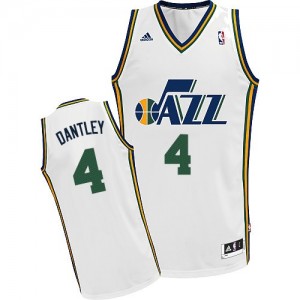 Maillot NBA Blanc Adrian Dantley #4 Utah Jazz Home Swingman Homme Adidas